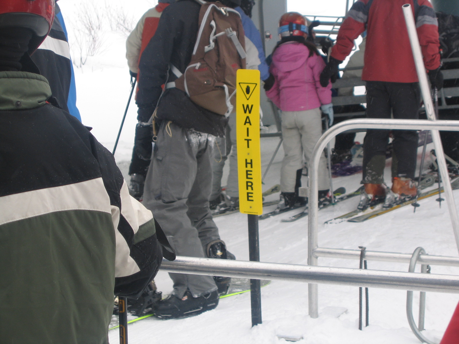 Wait Here Ski Lift Sign
