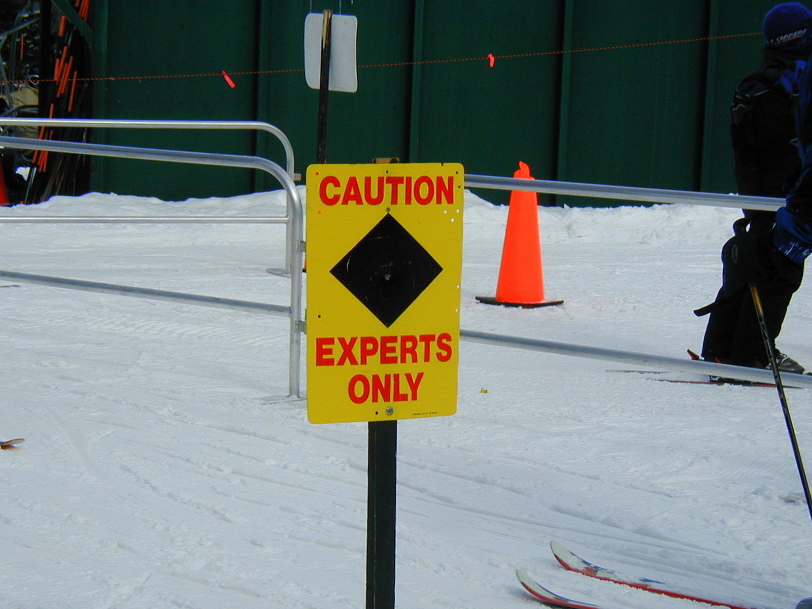 Caution Experts Only Ski Sign