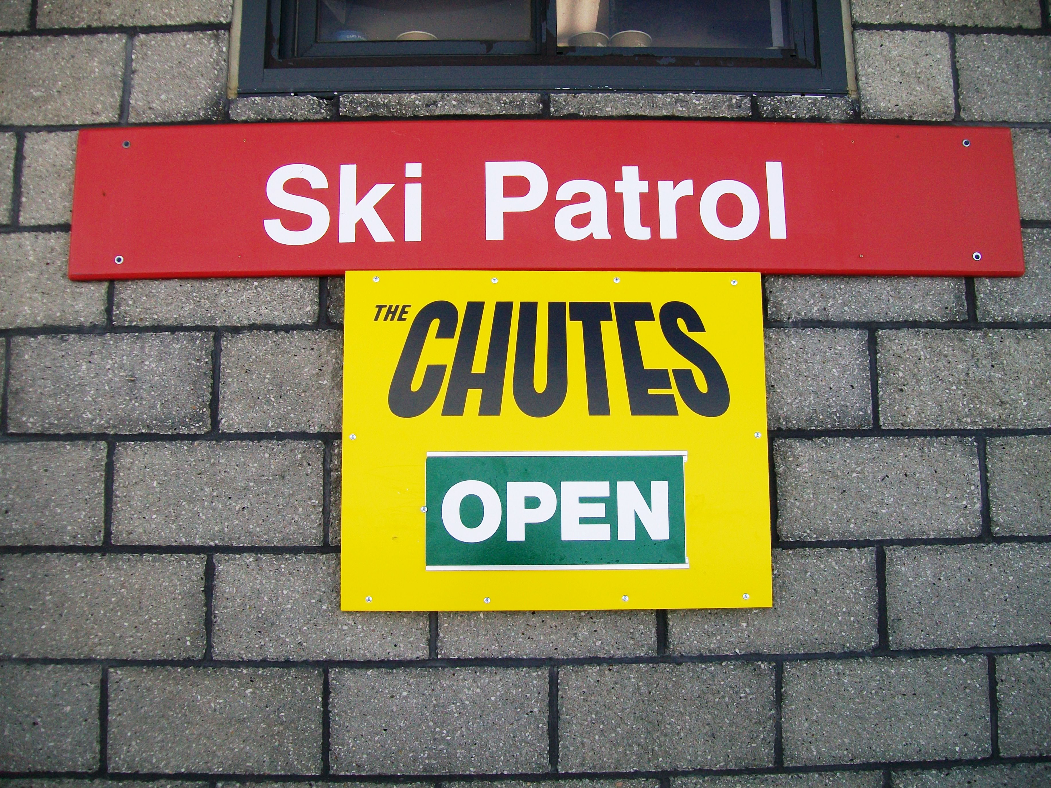 Ski Patrol Printed Sign for Chutes