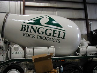 Binggeli Rock Products logo on Semi Truck