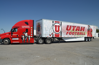 Utah Football Vehicle Wrap on Semi Truck