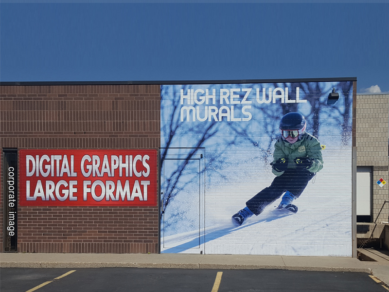 Digital Graphics Large Format on Brick Wall