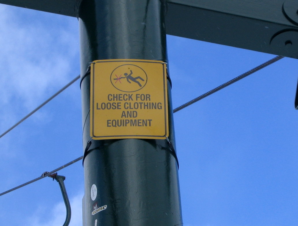 Caution Ski Lift Sign