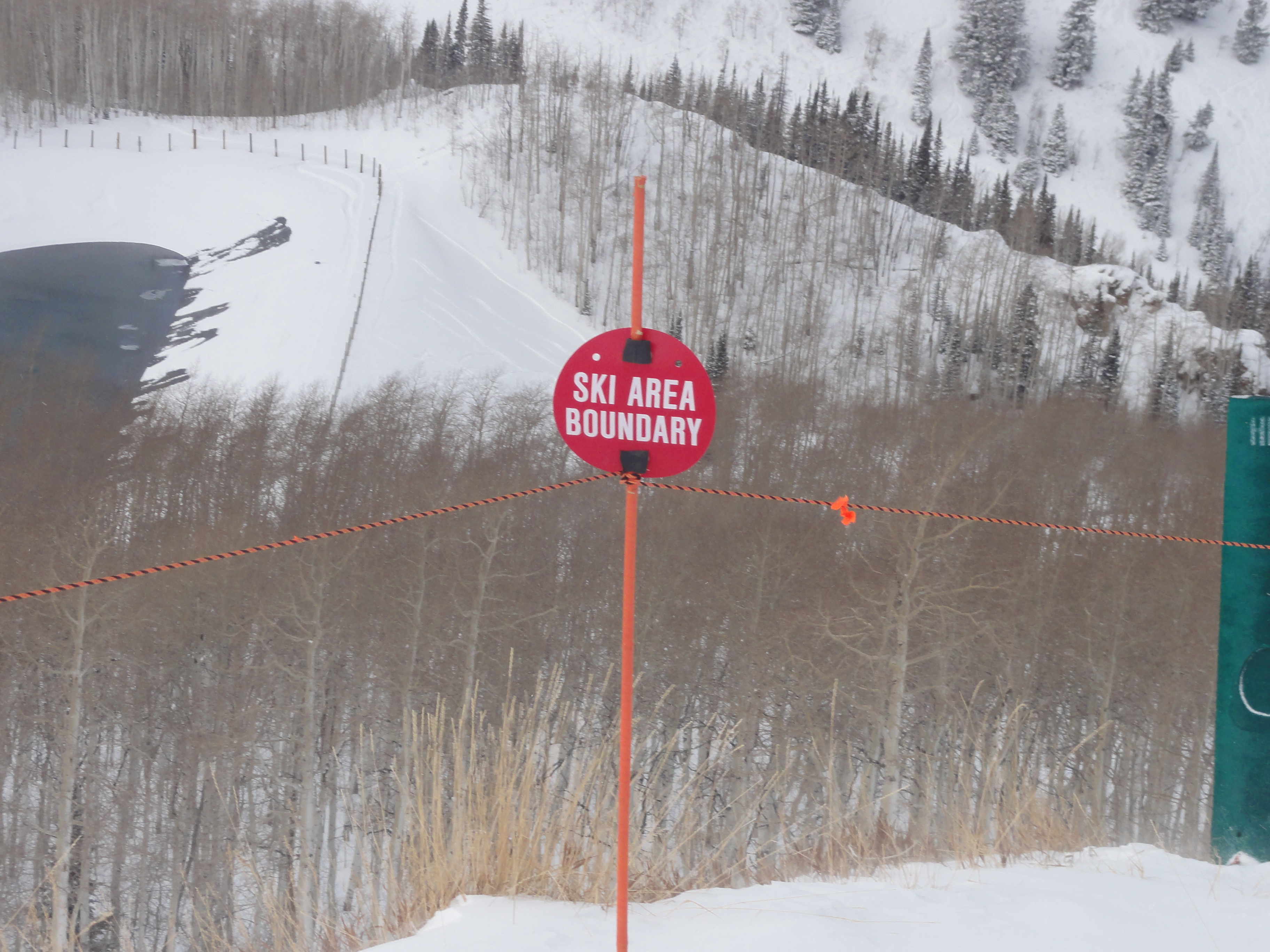 Ski Area Boundary Printed Sign