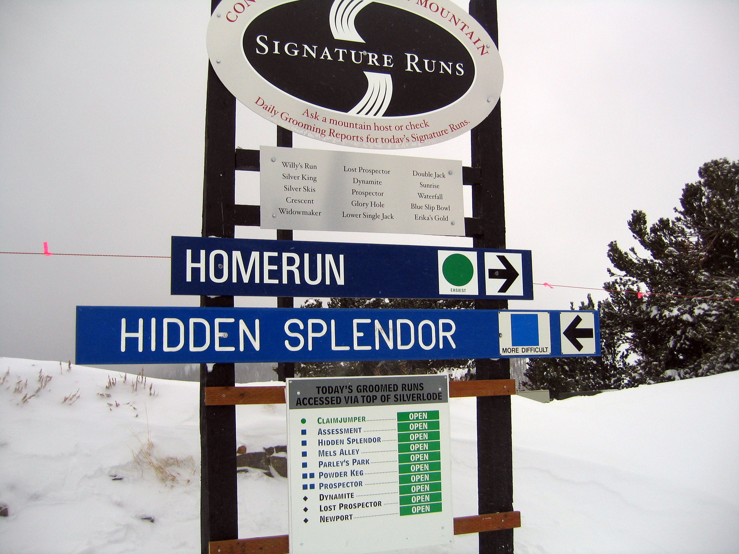 Directional Sign for Ski Resort