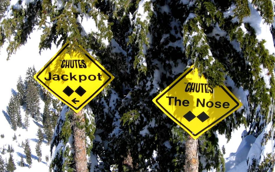 Printed Trail Sign for Chutes Jackpot