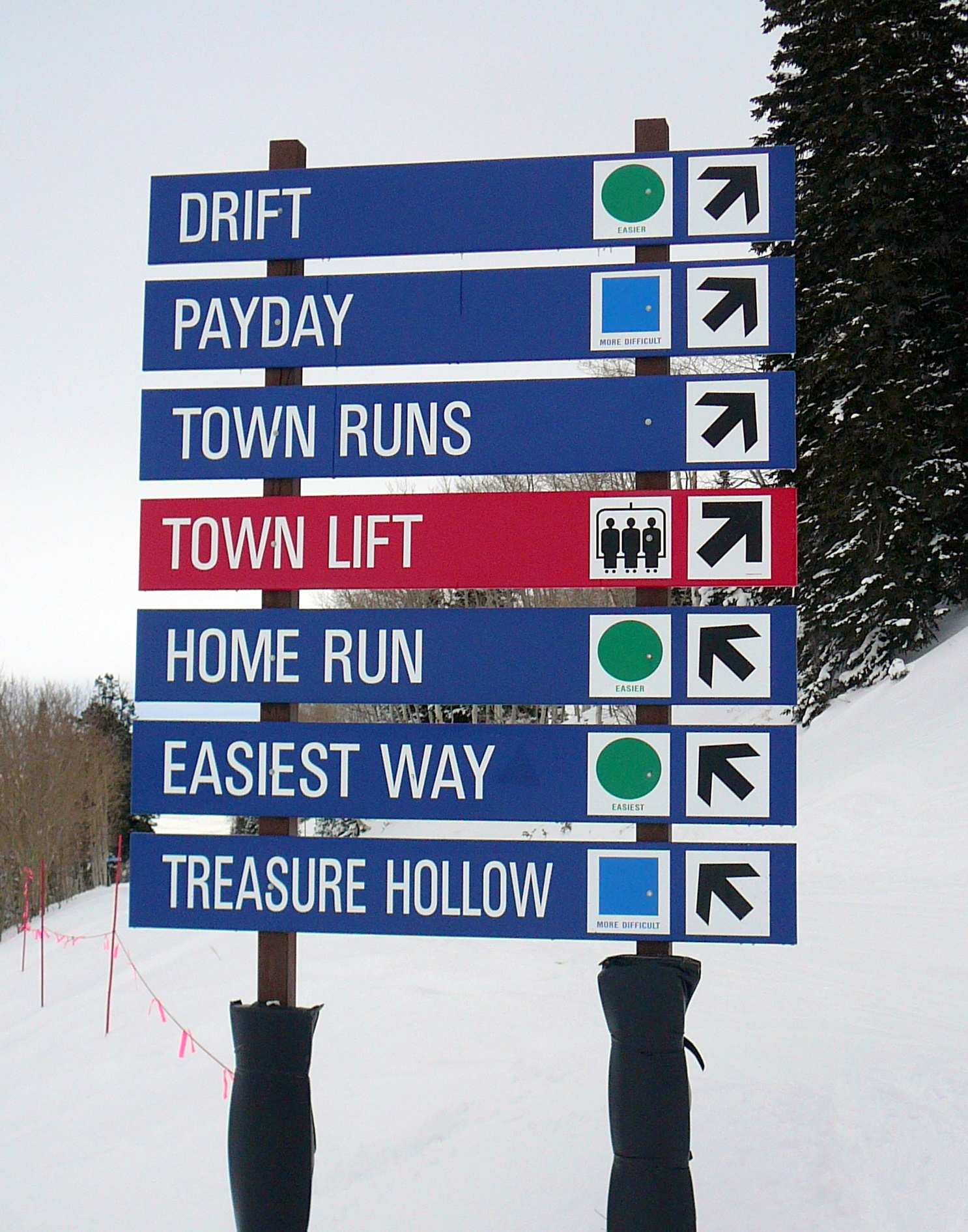 blue red molded fiberglass trail run signs corporate image front