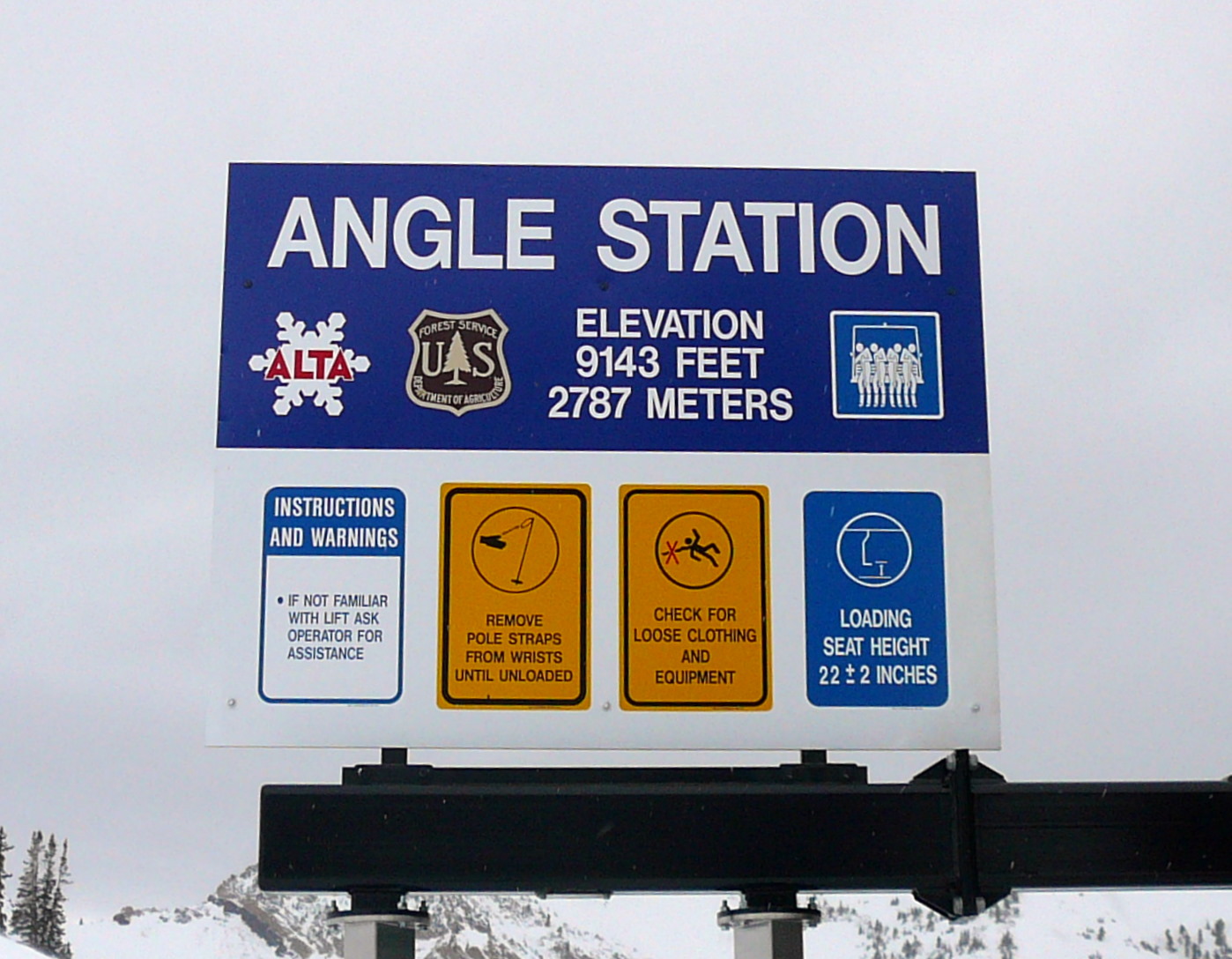 Alta Lift Sign for Angle Station